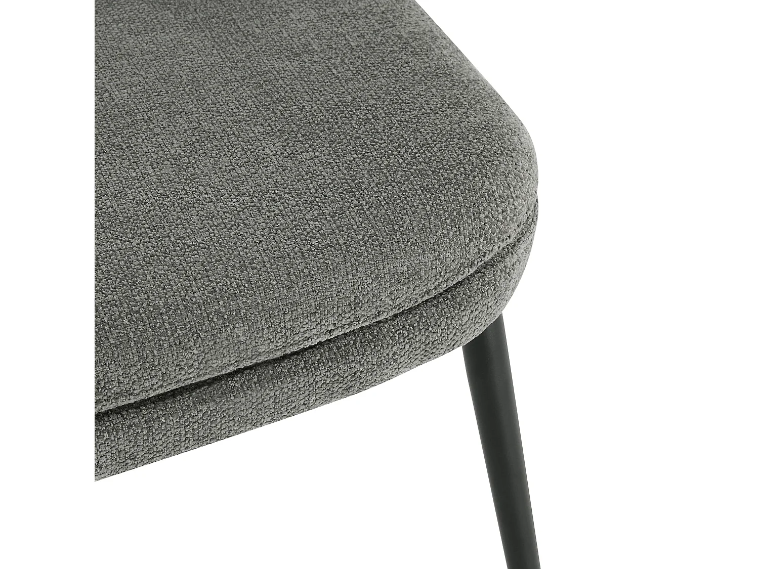 Lot de 2 Chaises de Salle à Manger, Pieds en Métal, Avec Dossier,en Chenille Gris foncé