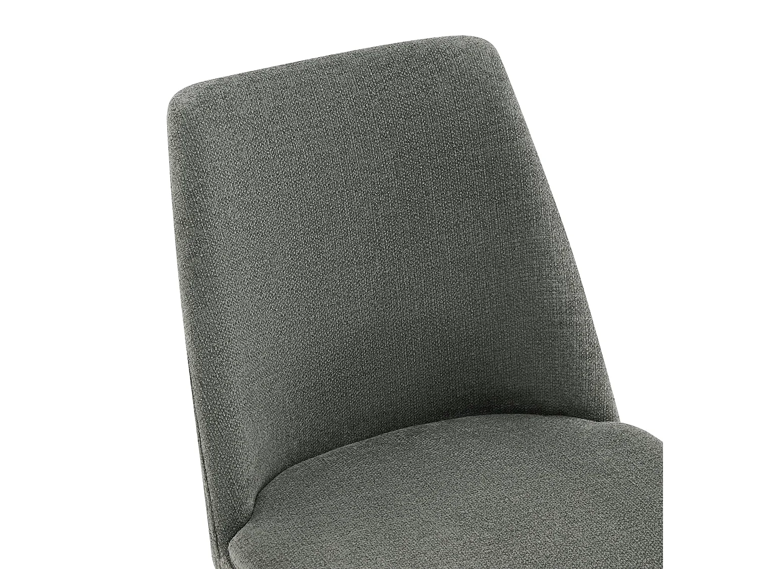 Lot de 2 Chaises de Salle à Manger, Pieds en Métal, Avec Dossier,en Chenille Gris foncé