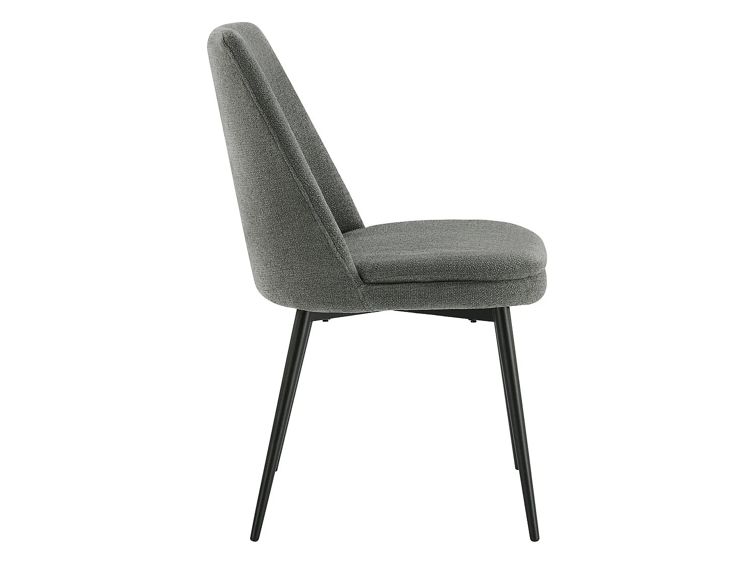 Lot de 2 Chaises de Salle à Manger, Pieds en Métal, Avec Dossier,en Chenille Gris foncé