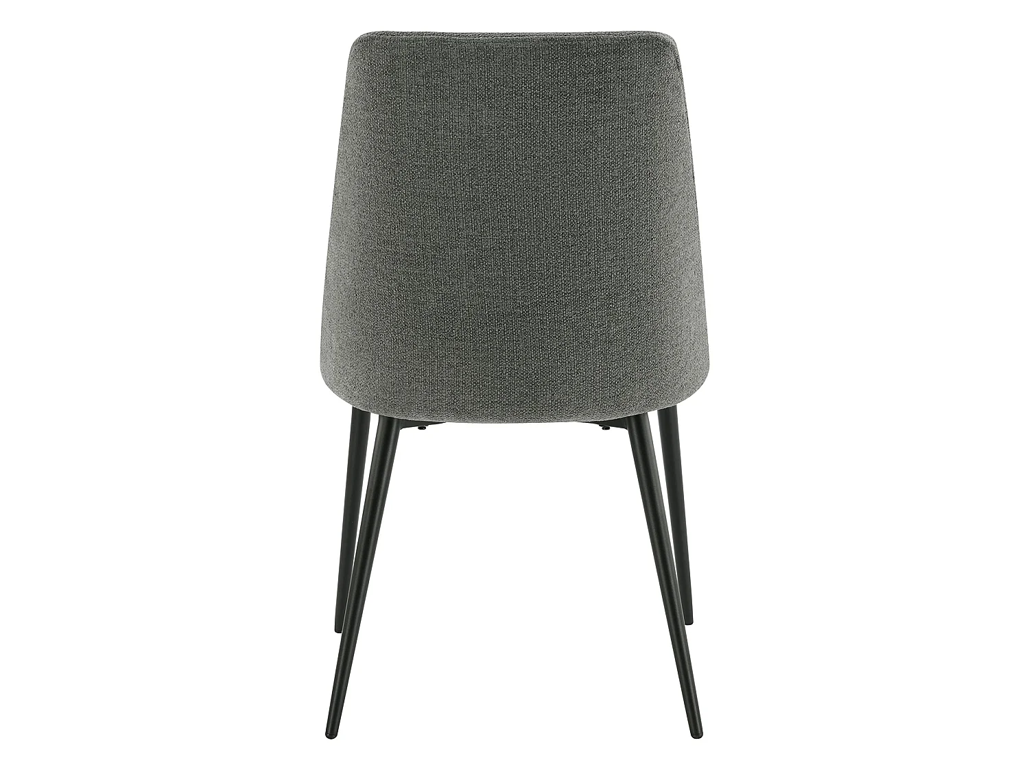 Lot de 2 Chaises de Salle à Manger, Pieds en Métal, Avec Dossier,en Chenille Gris foncé