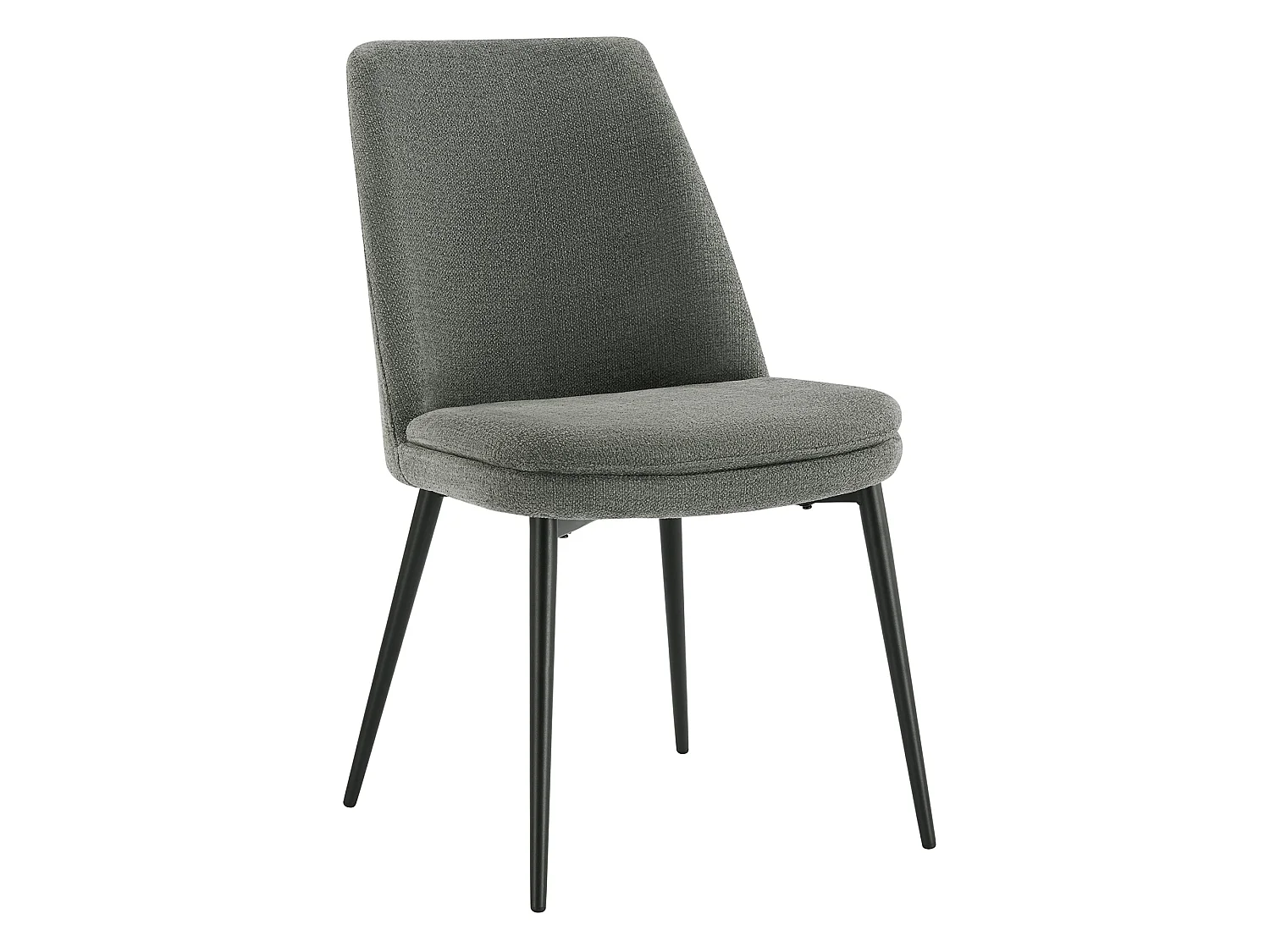 Lot de 2 Chaises de Salle à Manger, Pieds en Métal, Avec Dossier,en Chenille Gris foncé