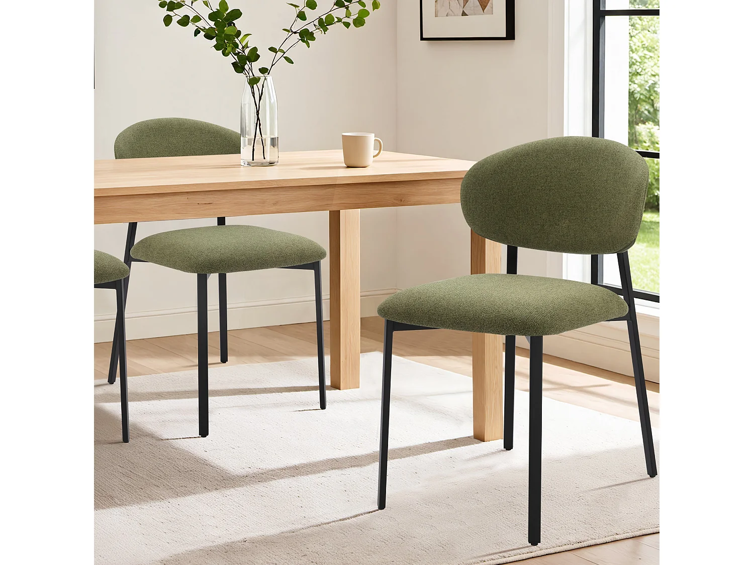 Lot de 4 Chaises Salle à Manger, Chaise Scandinave, Chaise Moderne Idéal pour Salle à Manger,Salon,Cuisine Vert