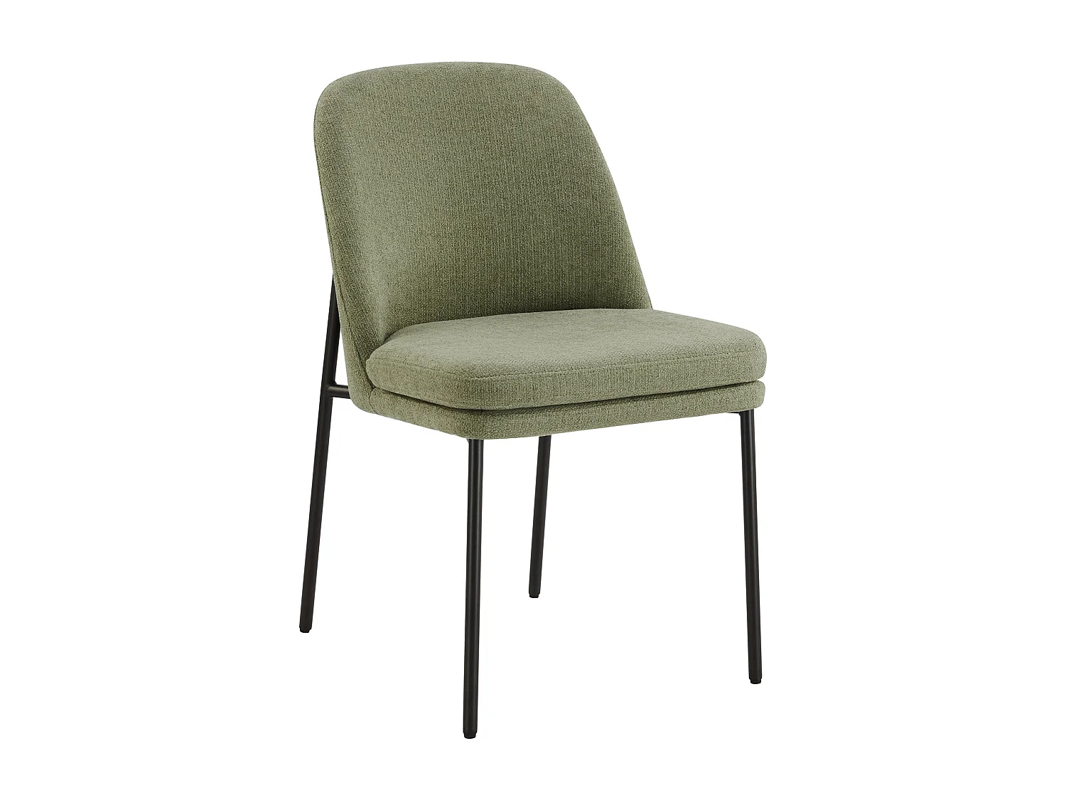 Lot de 2 Chaises de Salle à Manger, Pieds en Métal, Avec Dossier, Style Moderne Vert