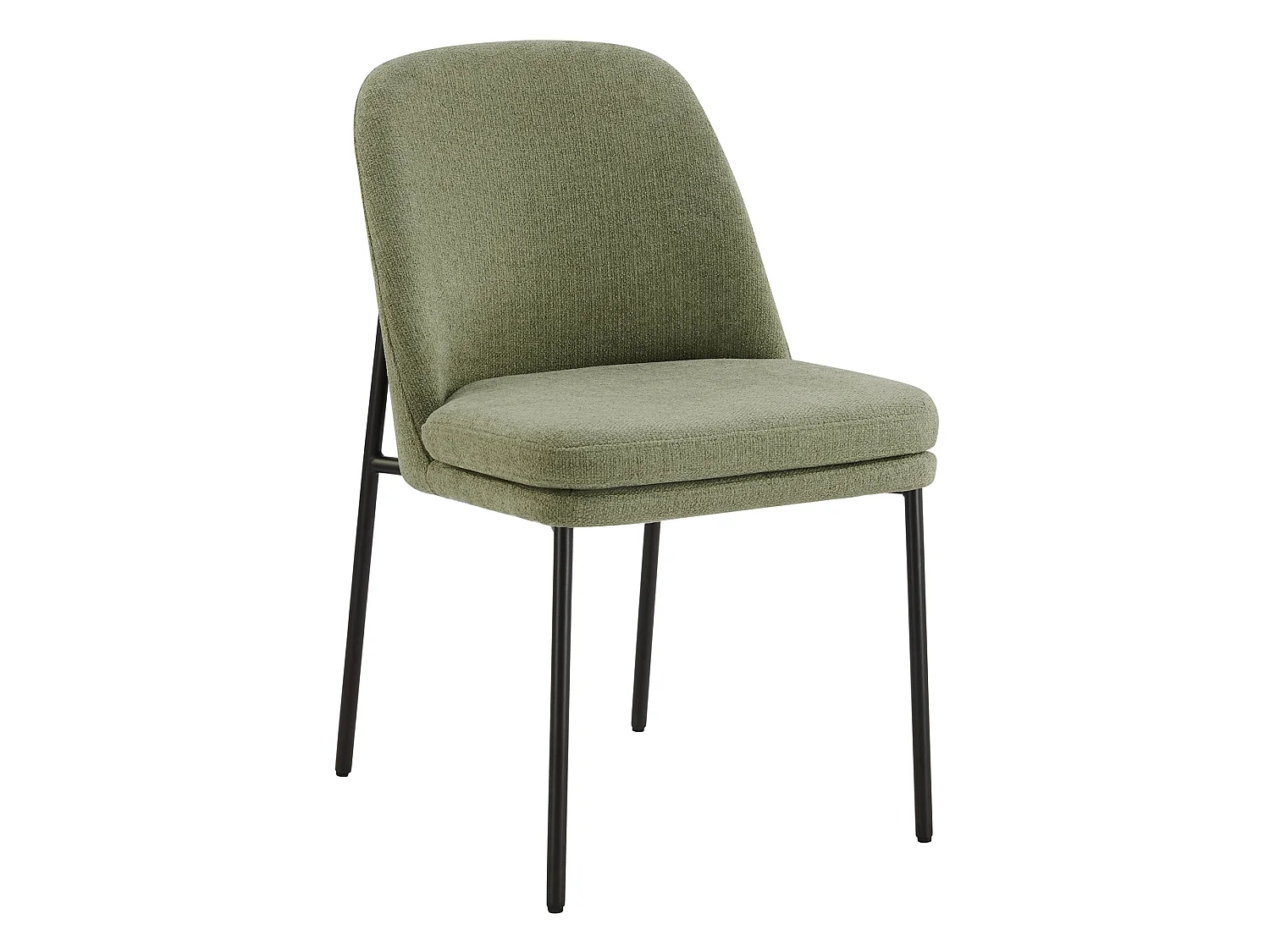 Lot de 2 Chaises de Salle à Manger, Pieds en Métal, Avec Dossier, Style Moderne Vert