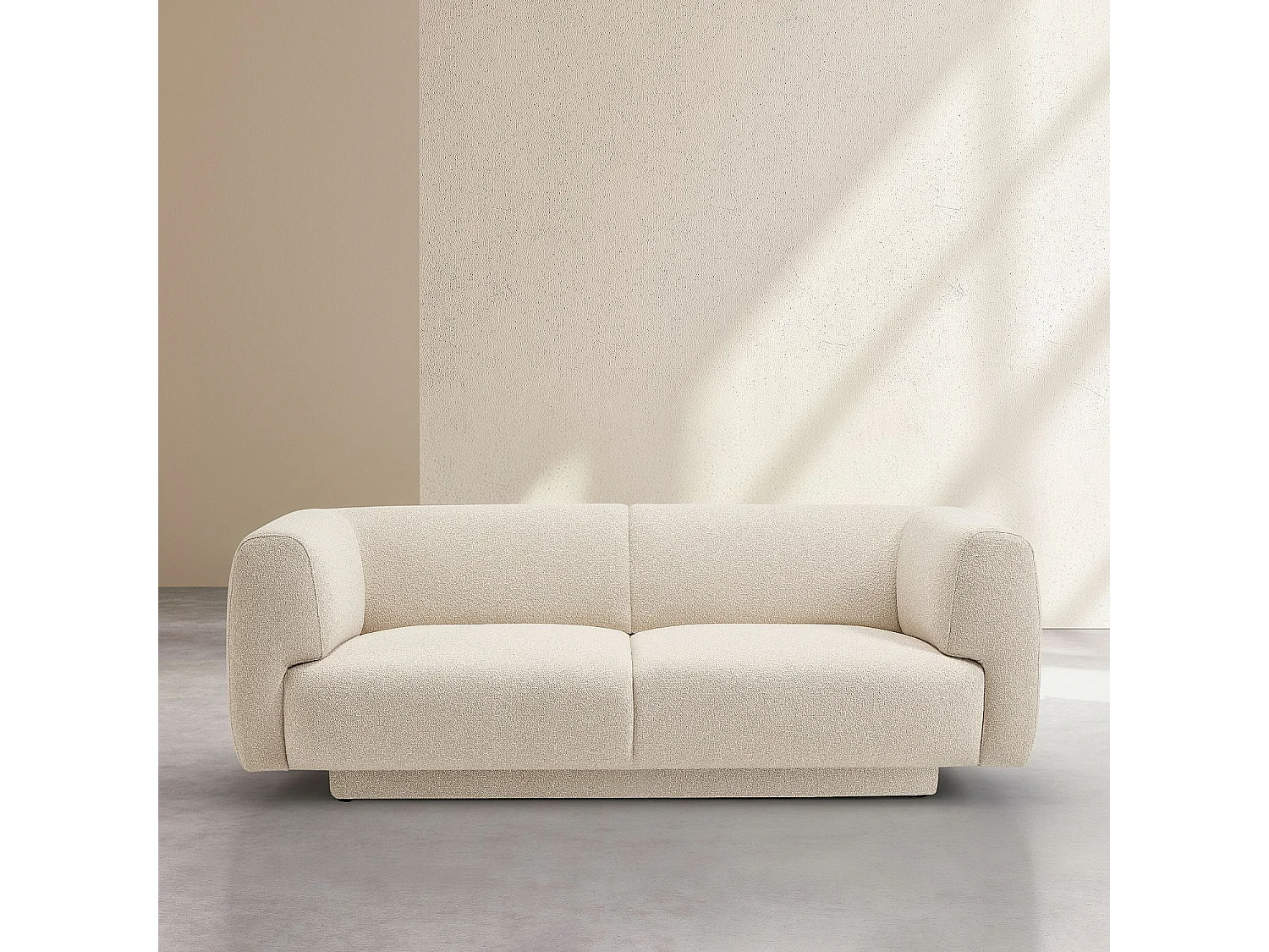 Canapé 2 places en tissu texturé - Beige vanille - Design by Federica Francini