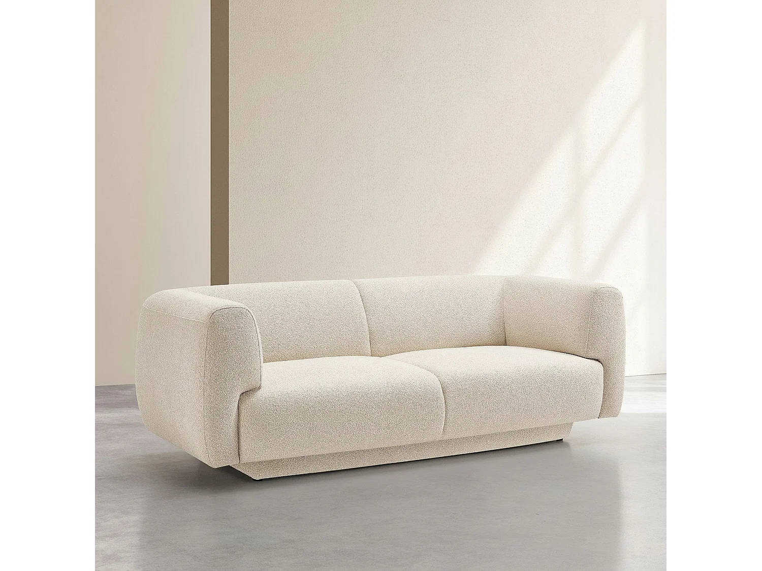 Canapé 2 places en tissu texturé - Beige vanille - Design by Federica Francini