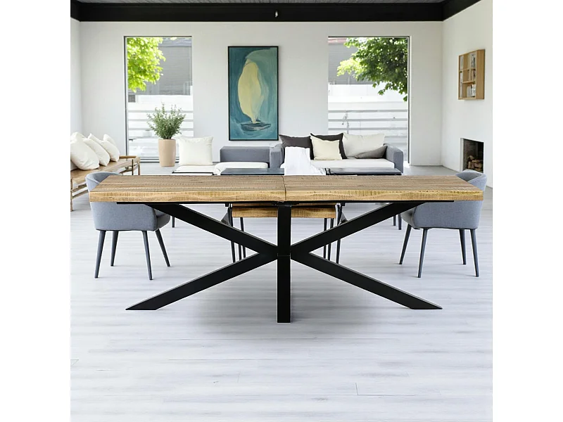 Table à manger extensible bois massif 220/280 cm LUCKNOW