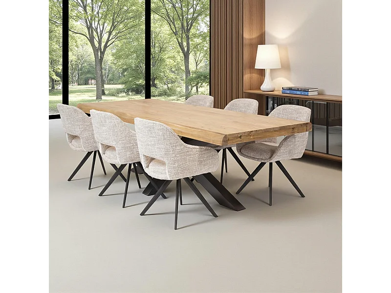 Table à manger extensible bois massif 240/340 cm MELBOURNE