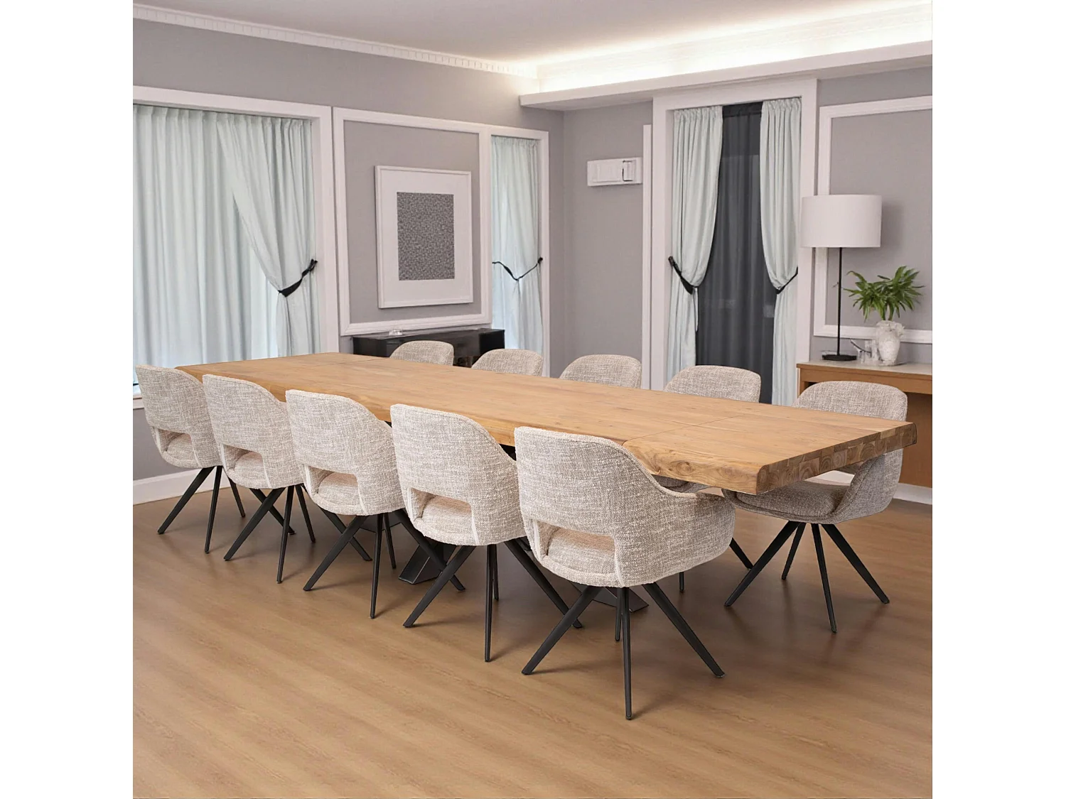 Table à manger extensible bois massif 240/340 cm MELBOURNE