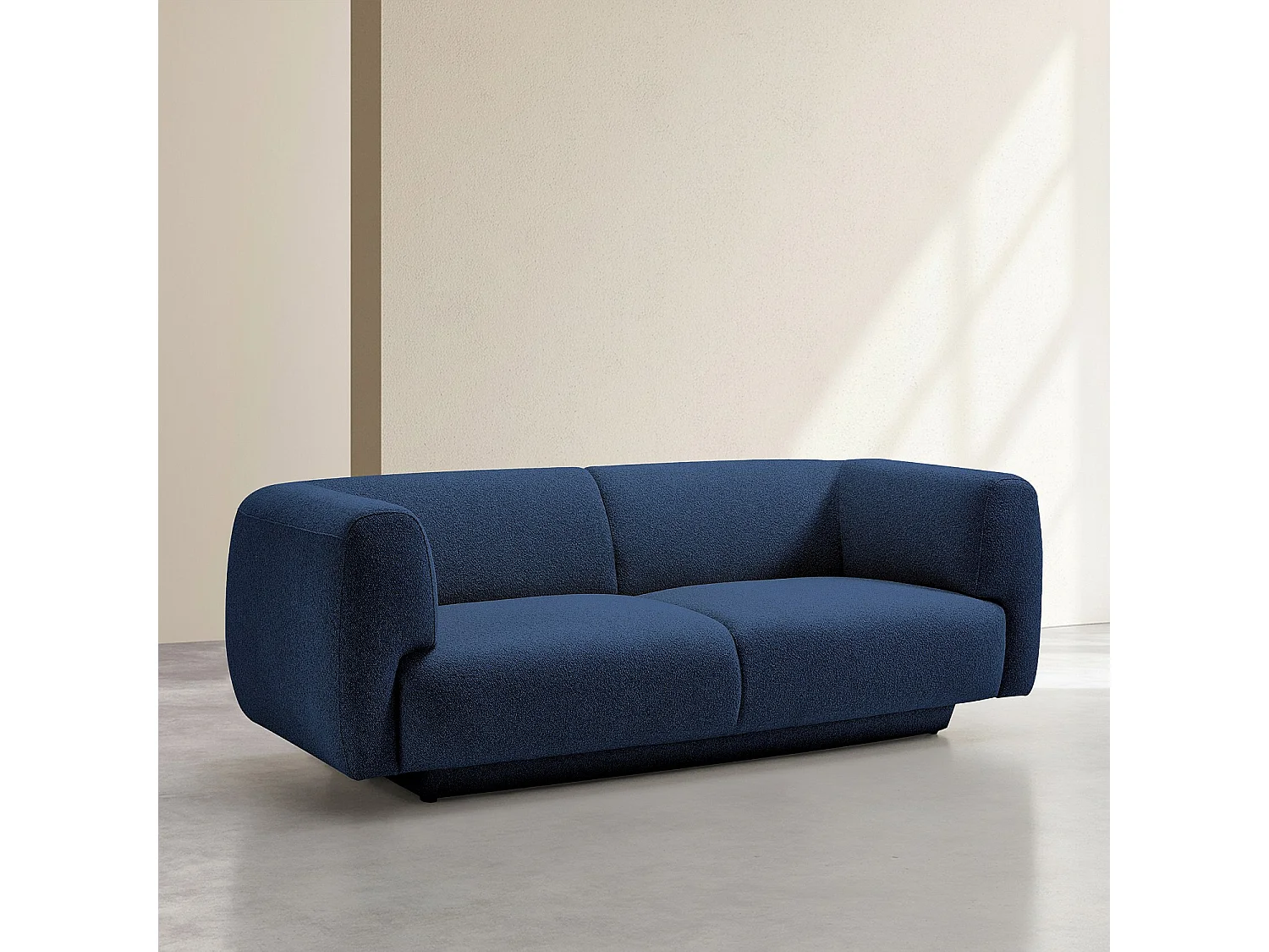 Canapé 2 places en tissu texturé - Bleu marine - Design by Federica Francini