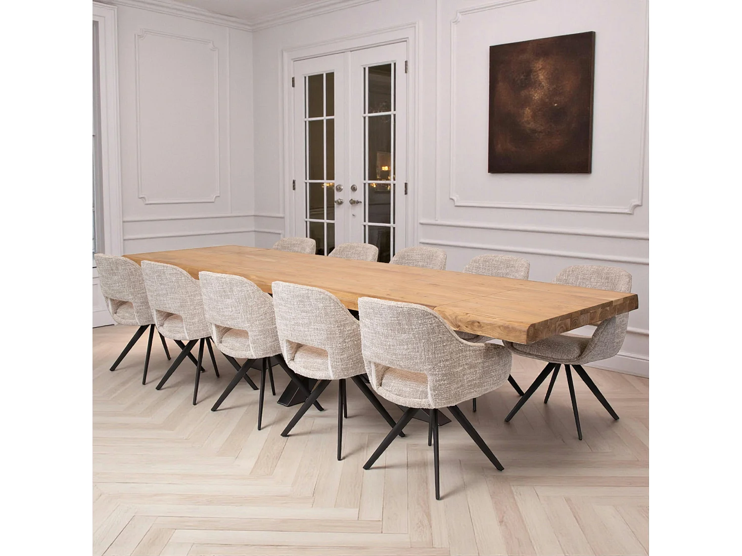 Table à manger extensible bois massif 200/300 cm MELBOURNE