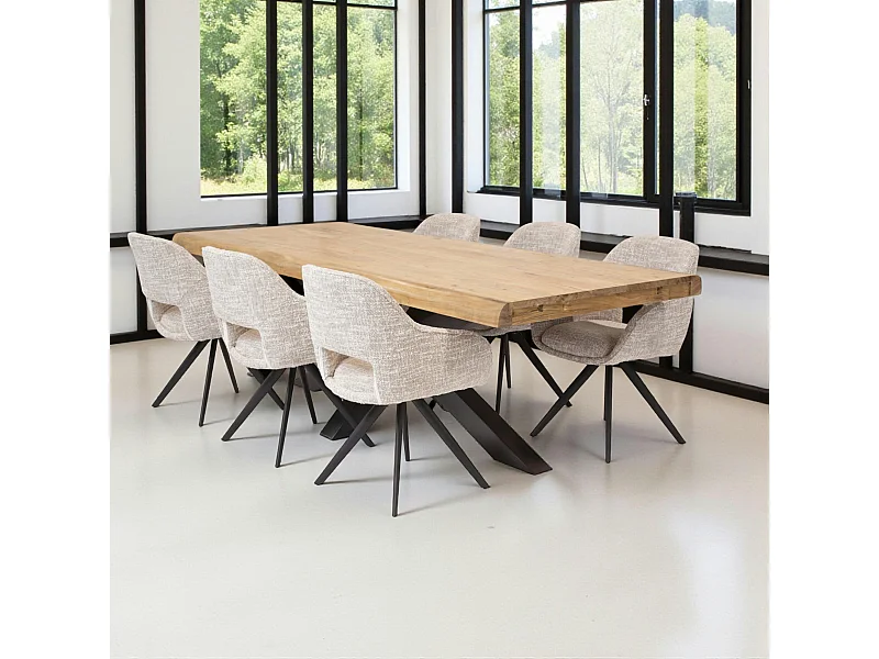 Table à manger extensible bois massif 200/300 cm MELBOURNE