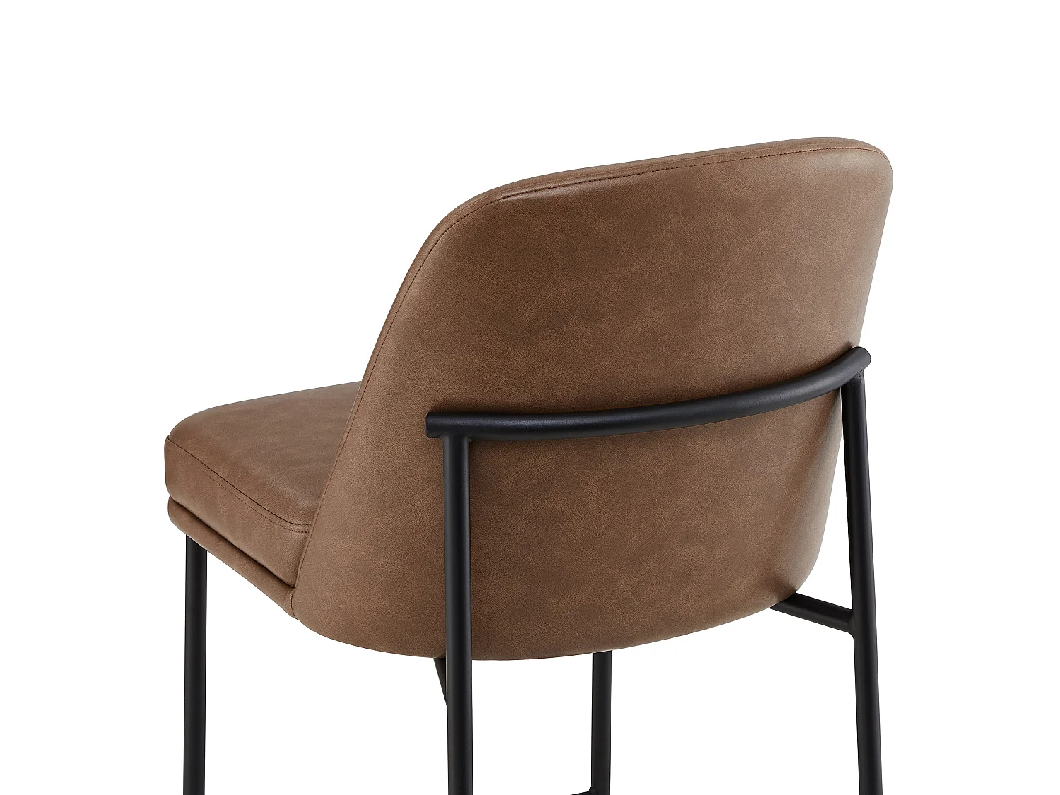 Lot de 2 Tabouret de Bar,Hautes en PU, avec Dossier Hauteur 97 cm, pour Bars et Cuisine-Marron