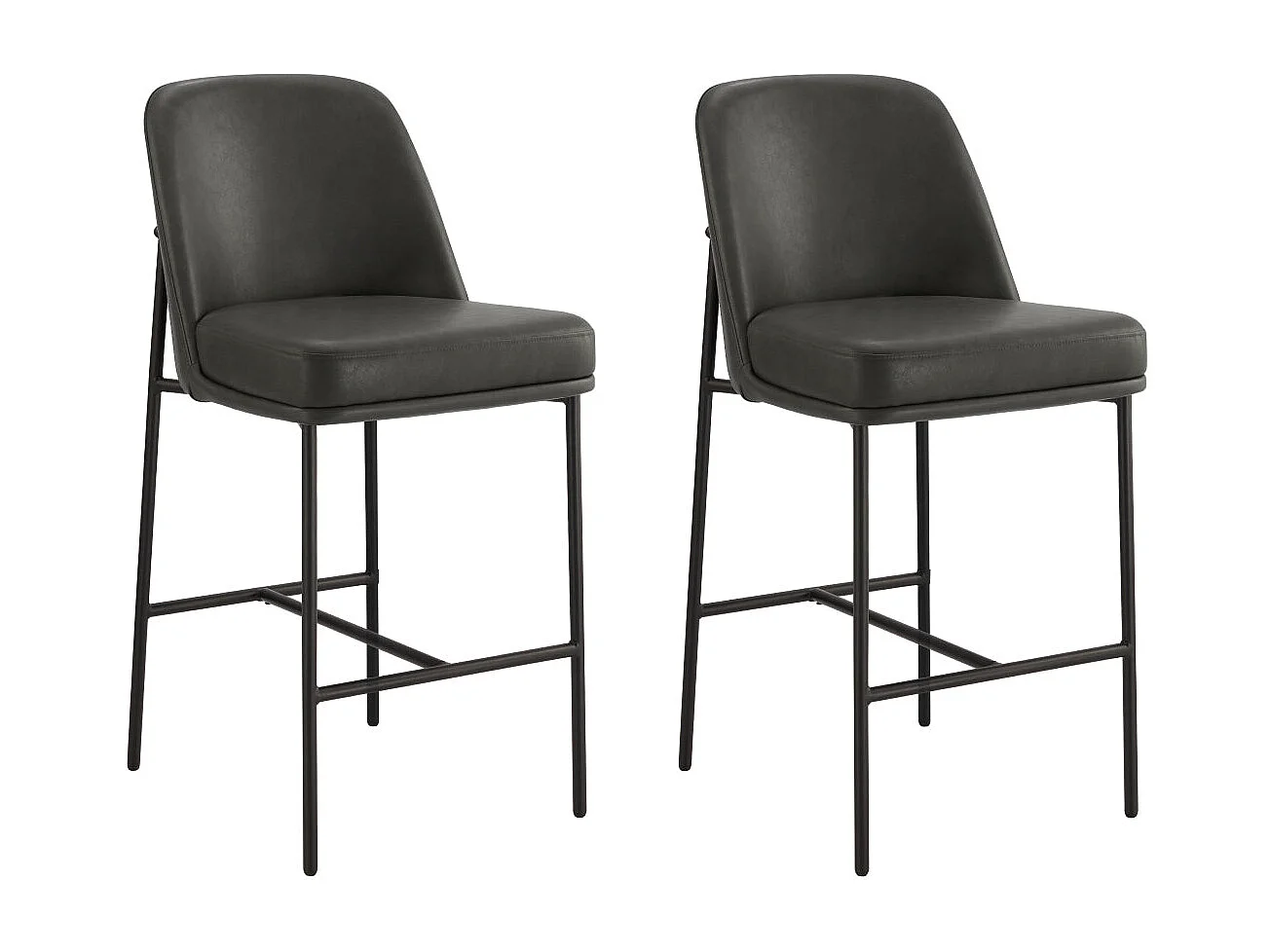 Lot de 2 Tabouret de Bar,Hautes en PU, avec Dossier Hauteur 97 cm, pour Bars et Cuisine