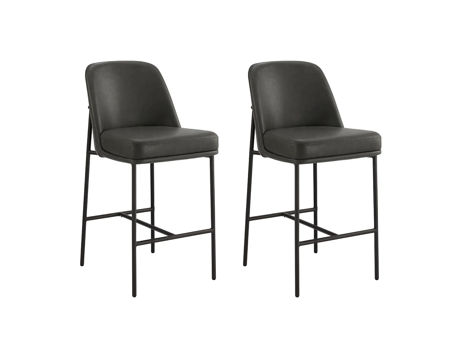 Lot de 2 Tabouret de Bar,Hautes en PU, avec Dossier Hauteur 97 cm, pour Bars et Cuisine