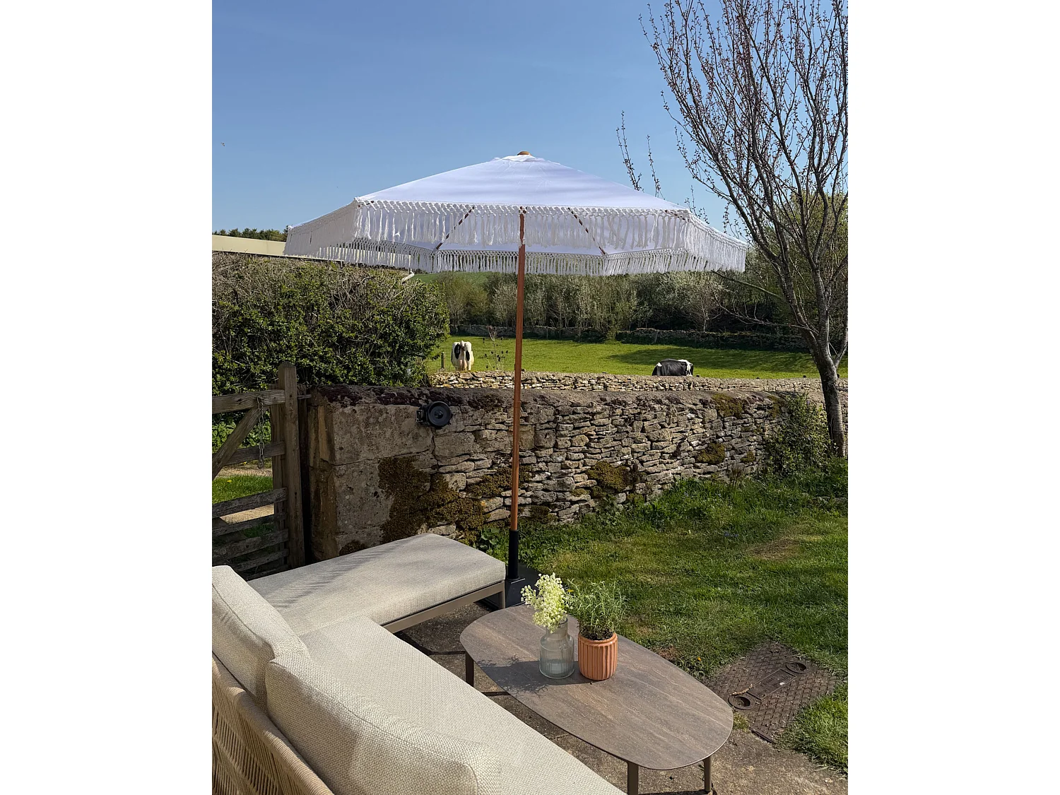 Parasol de jardin 258 cm MURASA Blanc