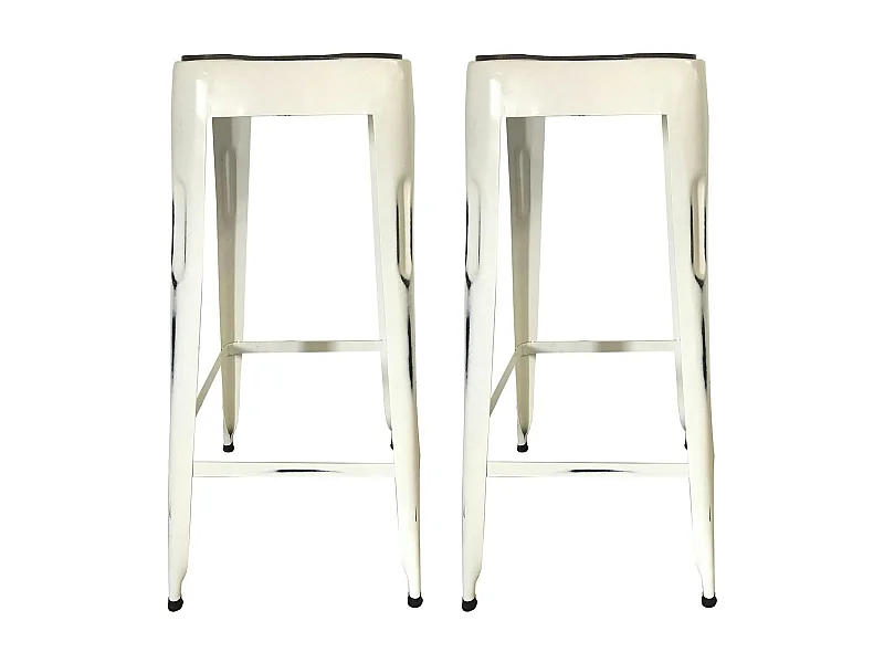 Tabouret de bar blanc (lot de 2) LEEDS