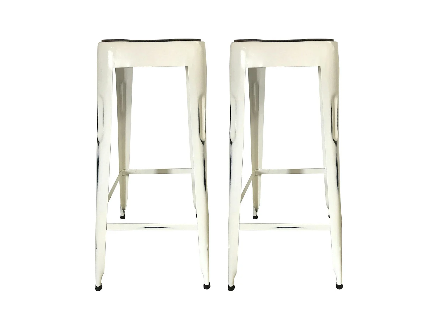 Tabouret de bar blanc (lot de 2) LEEDS