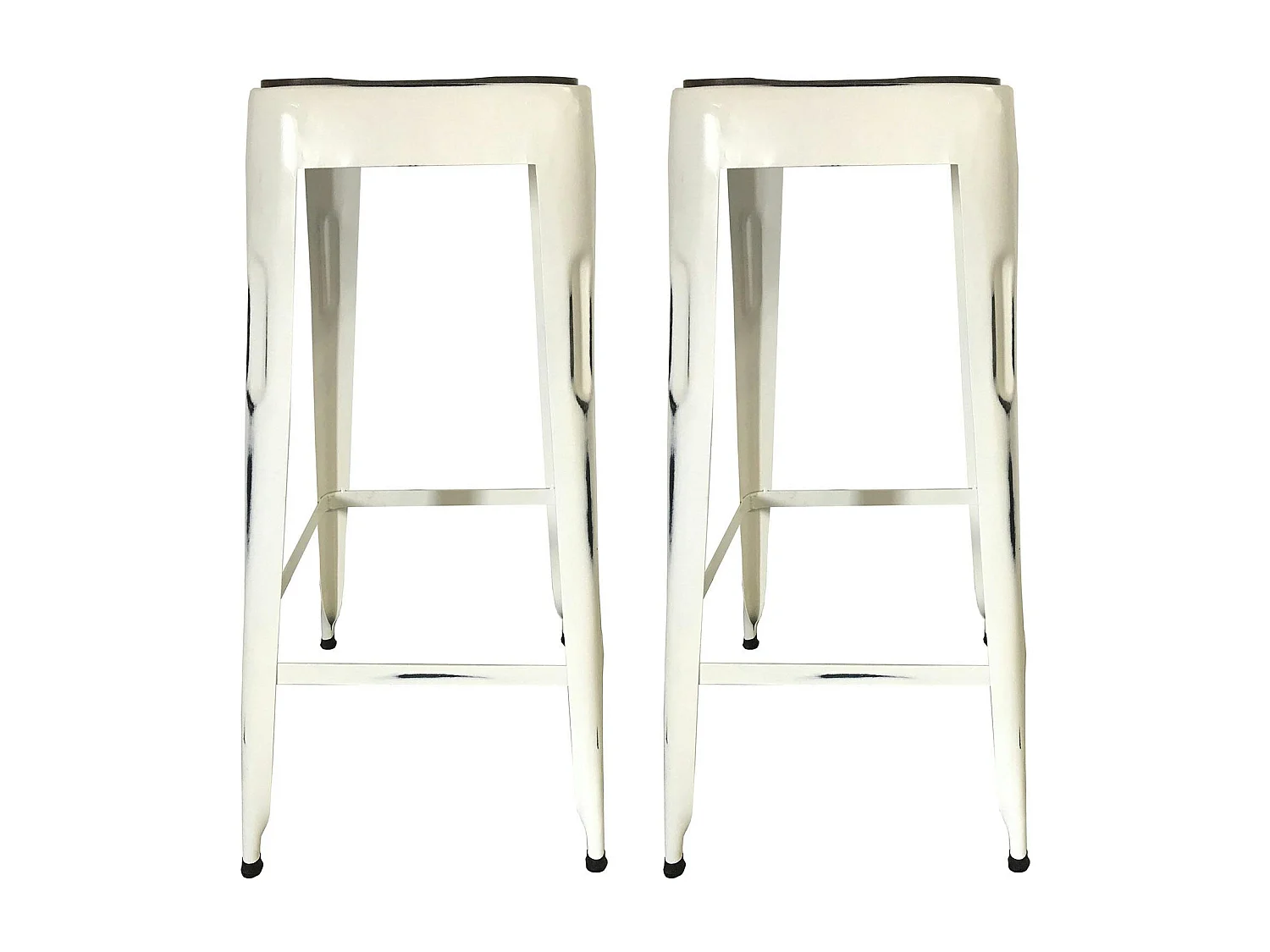 Tabouret de bar blanc (lot de 2) LEEDS