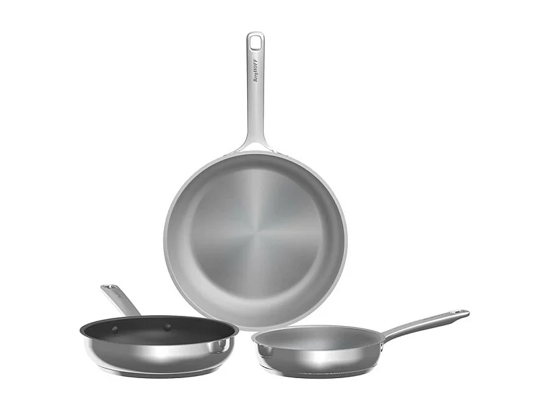 Berghoff Lot de 3 poêles 20/28cm inox + 24cm antiadhésive - 1315084