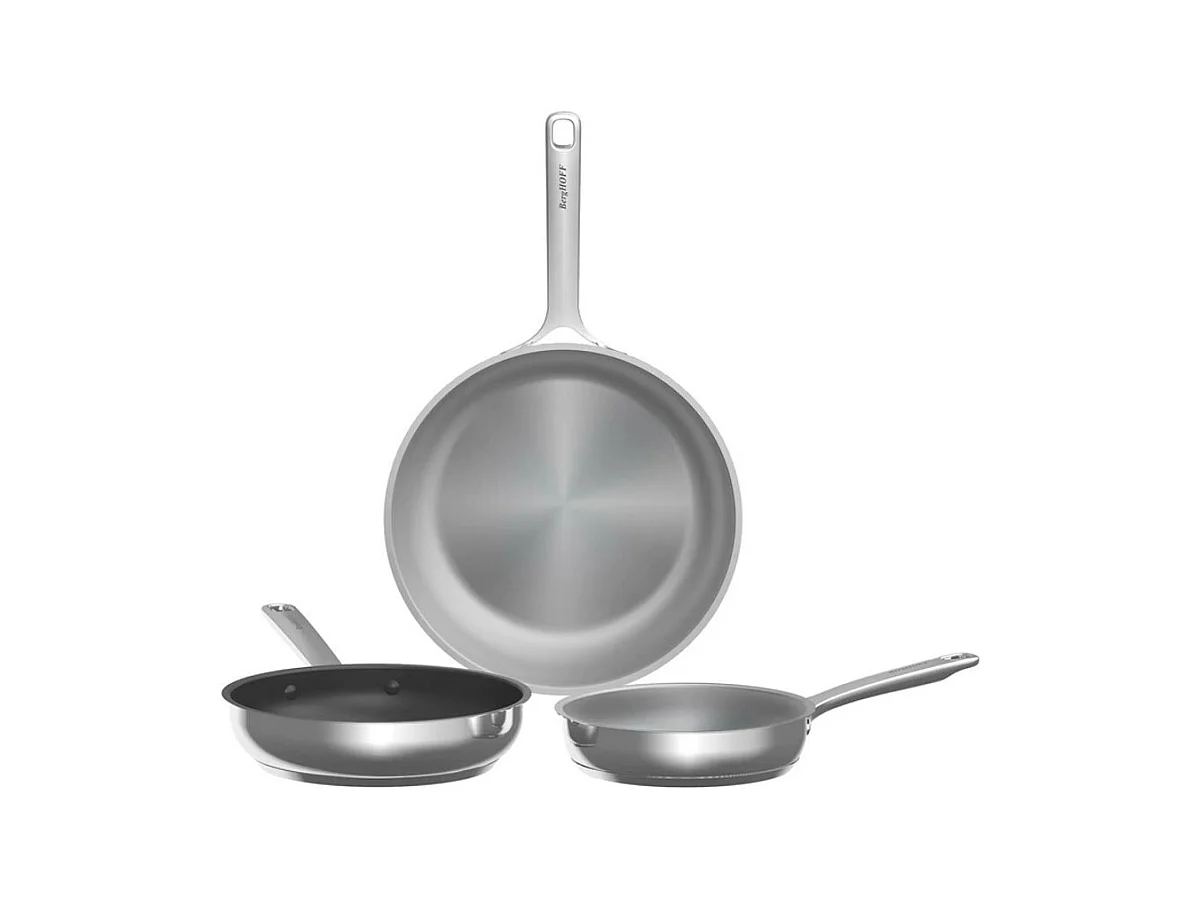 Berghoff Lot de 3 poêles 20/28cm inox + 24cm antiadhésive - 1315084