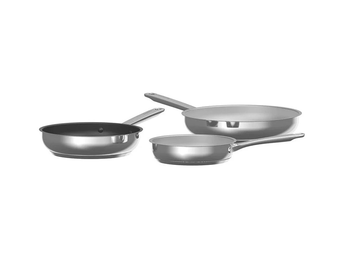 Berghoff Lot de 3 poêles 20/28cm inox + 24cm antiadhésive - 1315084