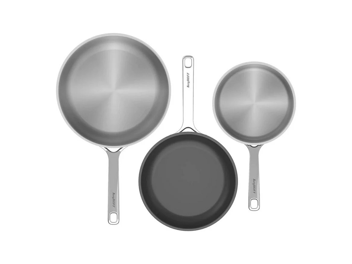 Berghoff Lot de 3 poêles 20/28cm inox + 24cm antiadhésive - 1315084