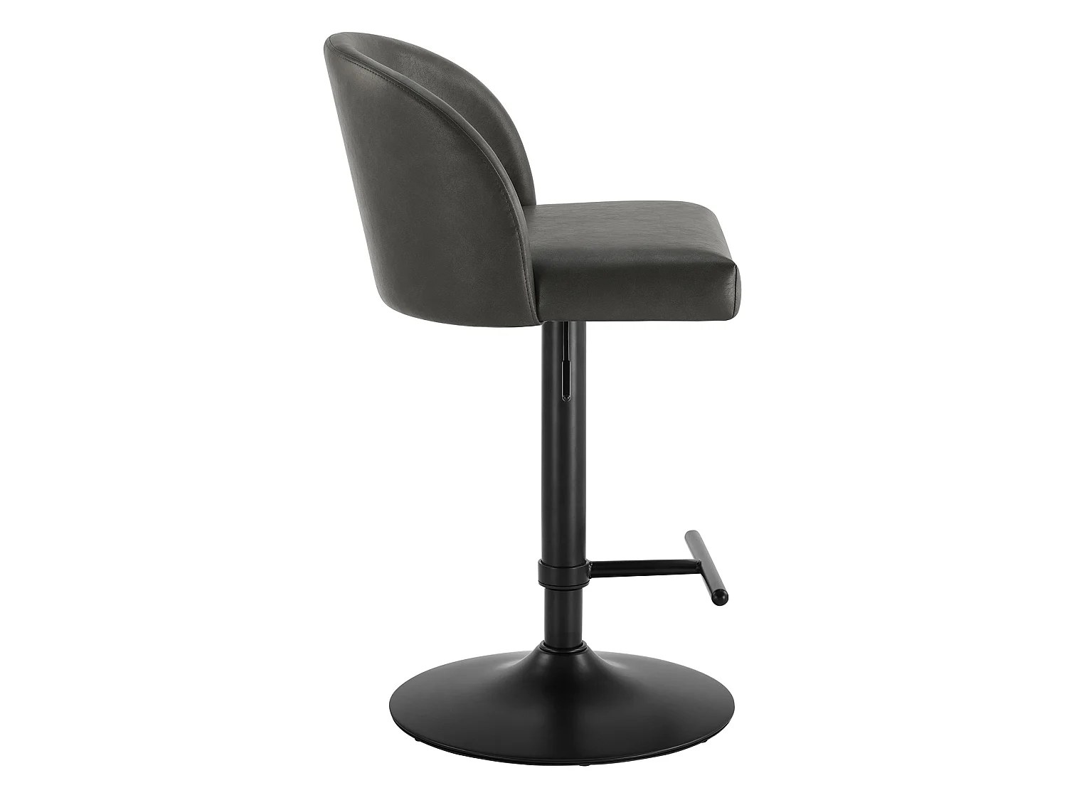 Lot de 2 Tabouret de Bar Réglable en Hauteur, Revêtement en PU, Rotatif sur 360°avec Repose-Pieds