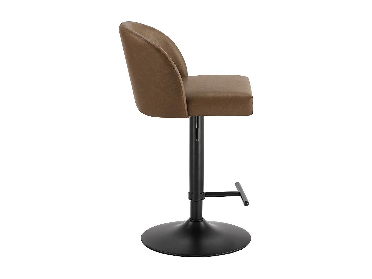 Lot de 2 Tabouret de Bar Réglable en Hauteur, Revêtement en PU, Rotatif sur 360°avec Repose-Pieds