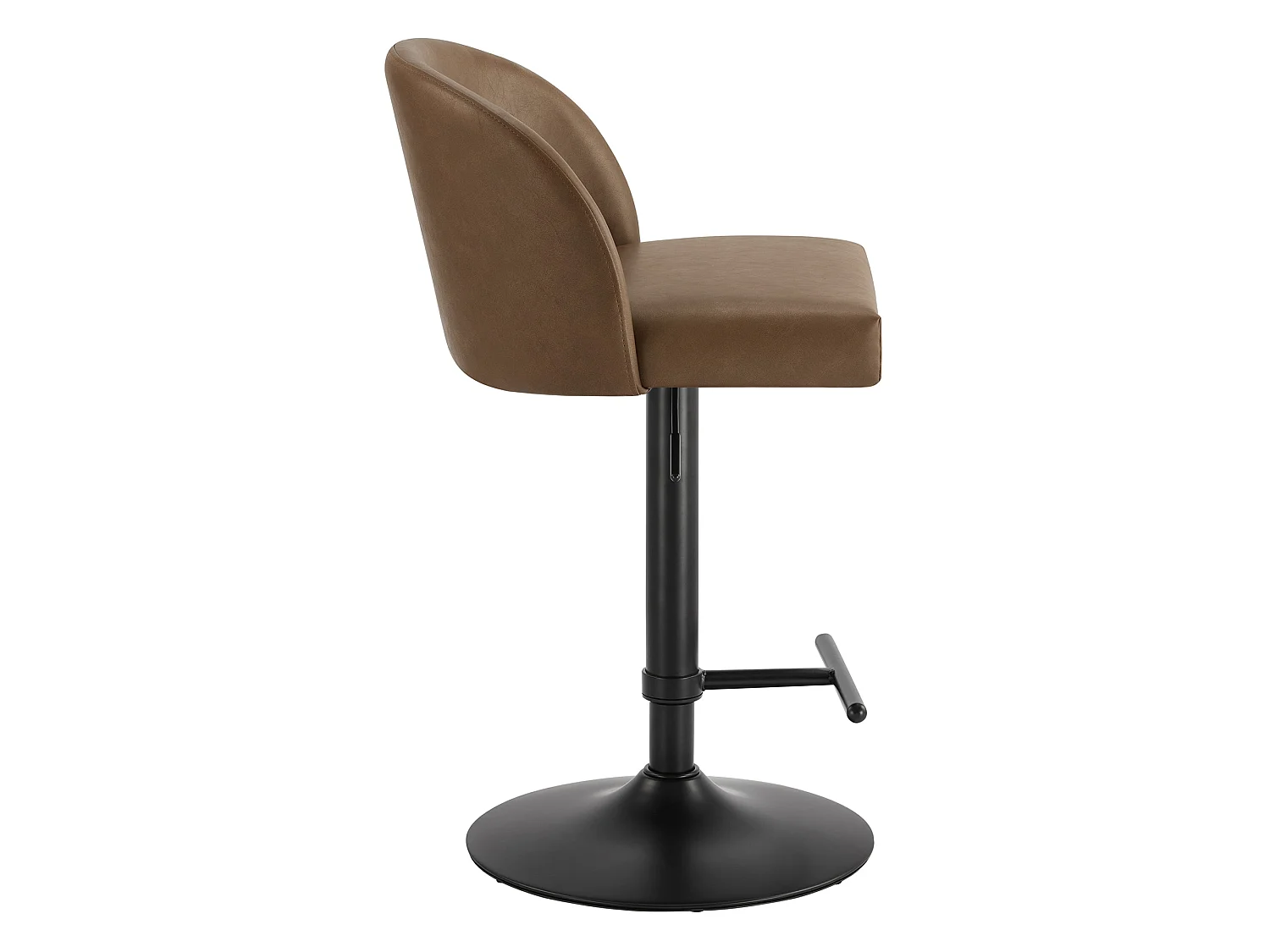 Lot de 2 Tabouret de Bar Réglable en Hauteur, Revêtement en PU, Rotatif sur 360°avec Repose-Pieds