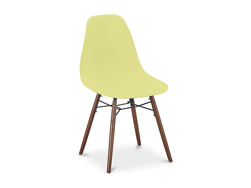 Chaises de Salle à Manger - Design Scandinave - Pieds en Bois Foncé - Skögur Jaune pâle