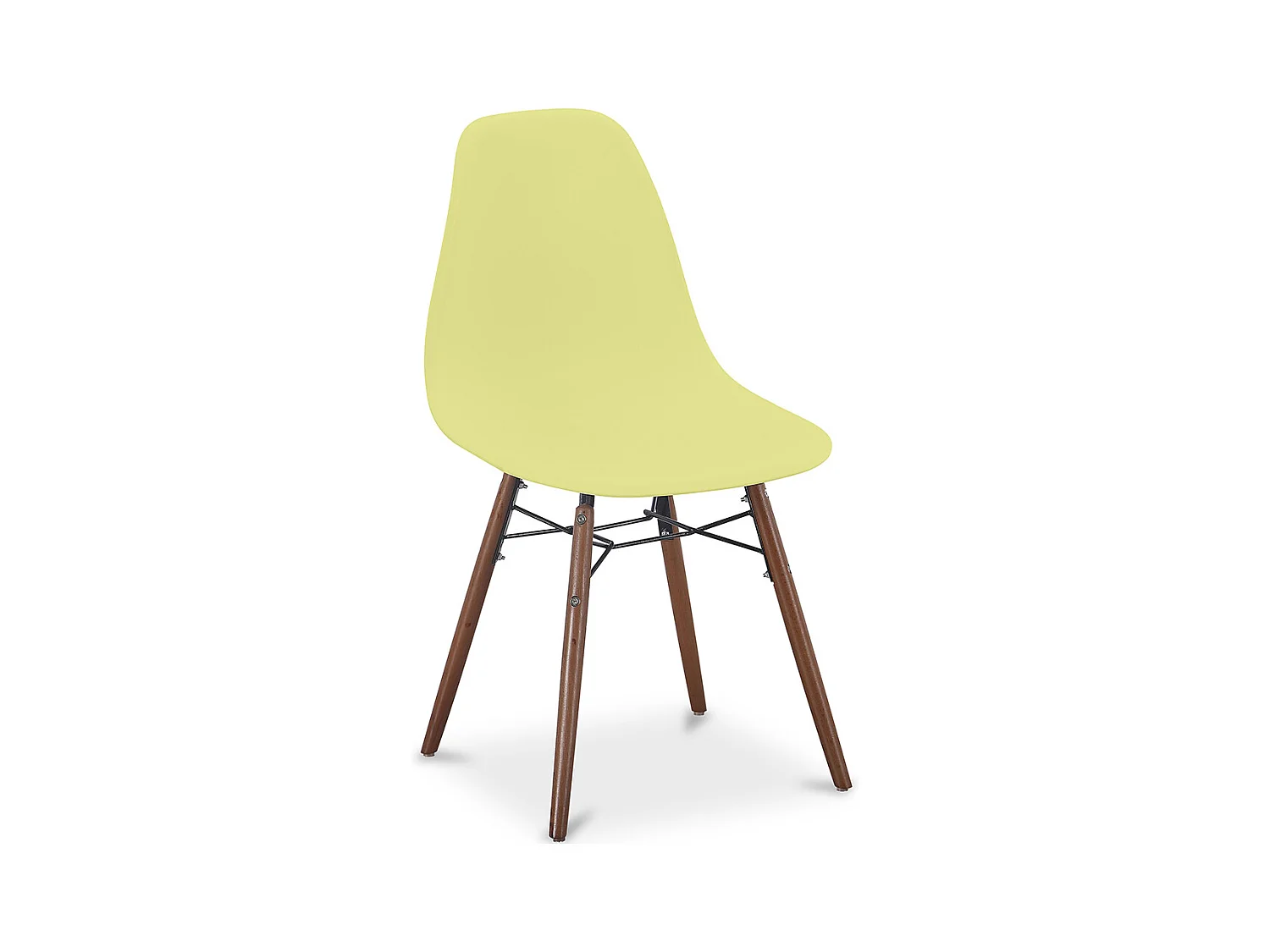 Chaises de Salle à Manger - Design Scandinave - Pieds en Bois Foncé - Skögur Jaune pâle