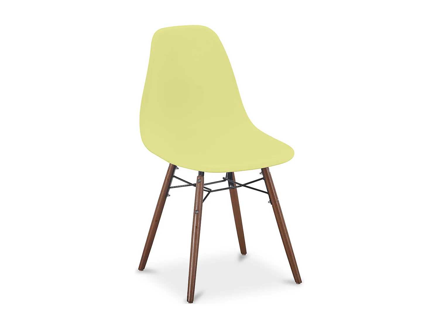 Chaises de Salle à Manger - Design Scandinave - Pieds en Bois Foncé - Skögur Jaune pâle