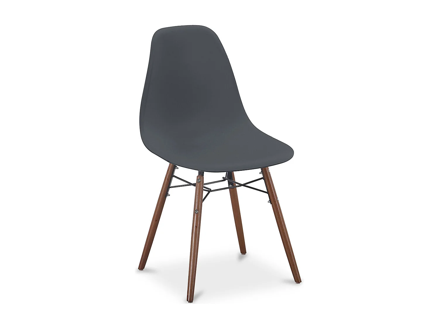 Chaises de Salle à Manger - Design Scandinave - Pieds en Bois Foncé - Skögur Gris foncé