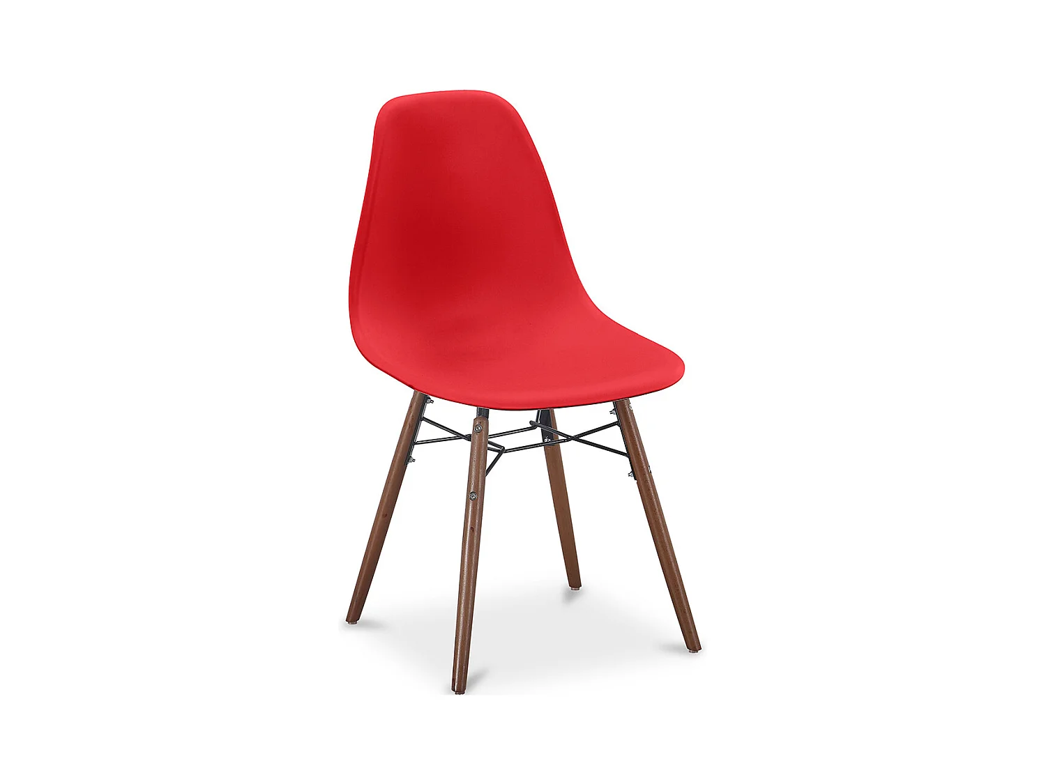 Chaises de Salle à Manger - Design Scandinave - Pieds en Bois Foncé - Skögur Rouge