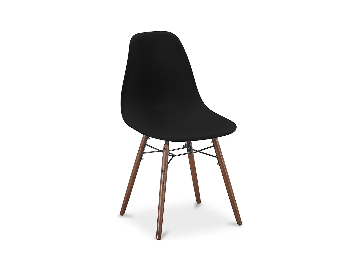Chaises de Salle à Manger - Design Scandinave - Pieds en Bois Foncé - Skögur Noir