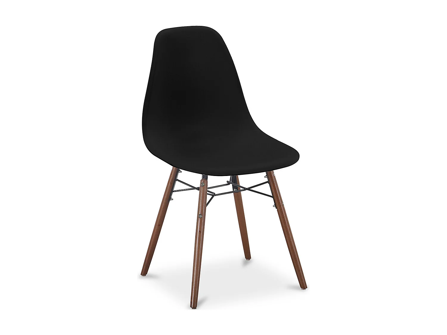 Chaises de Salle à Manger - Design Scandinave - Pieds en Bois Foncé - Skögur Noir
