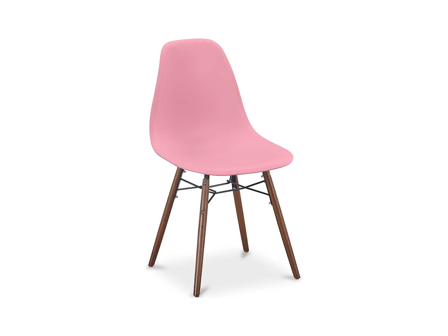 Chaises de Salle à Manger - Design Scandinave - Pieds en Bois Foncé - Skögur Rose