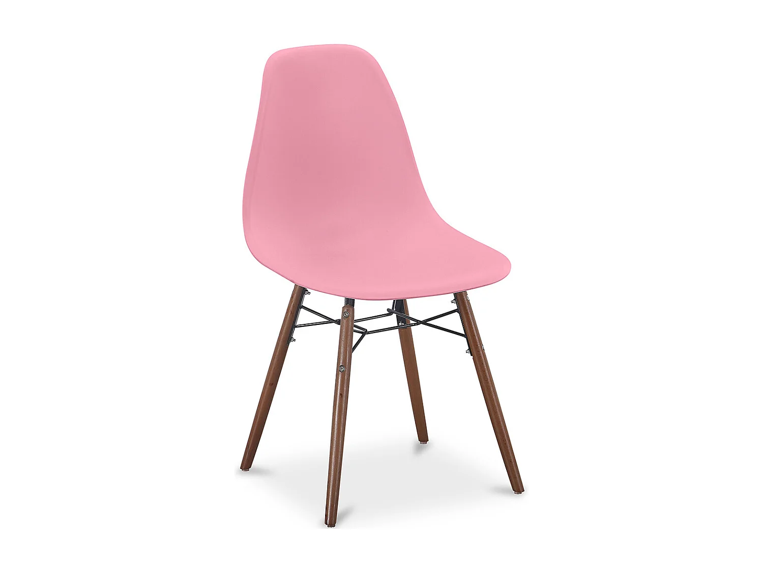 Chaises de Salle à Manger - Design Scandinave - Pieds en Bois Foncé - Skögur Rose