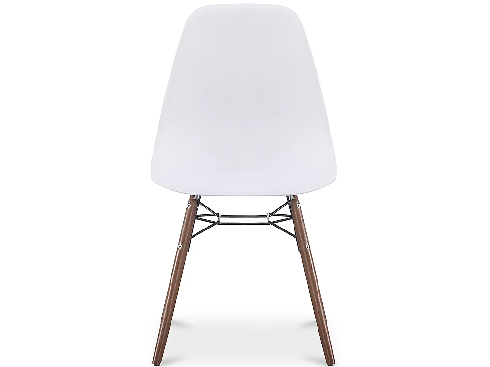 Chaise de salle à manger - Design scandinave - Pieds en bois foncé - Skögur Blanc