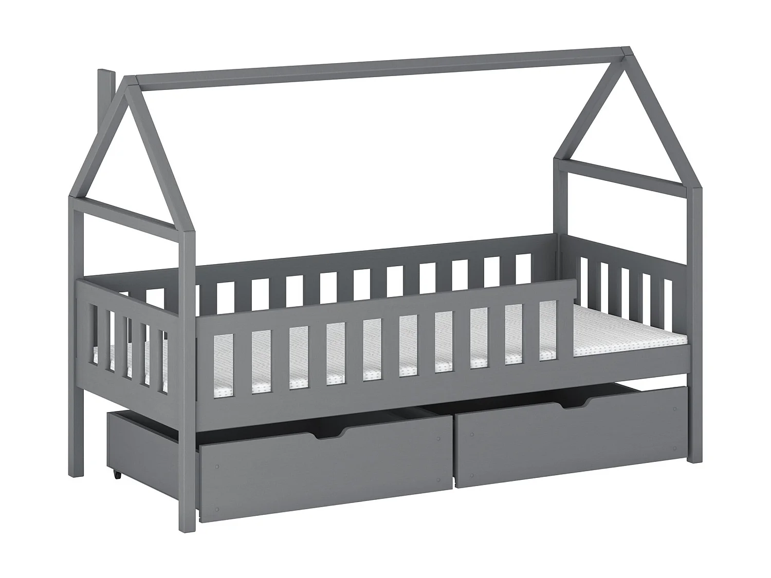 Lit Vista 116, Unique, Gris, 90x200, Bois, Disponible, 96x208x138cm