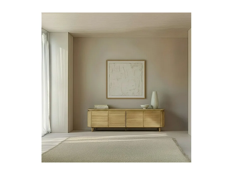 Meuble tv en bois massif naturel 180x50