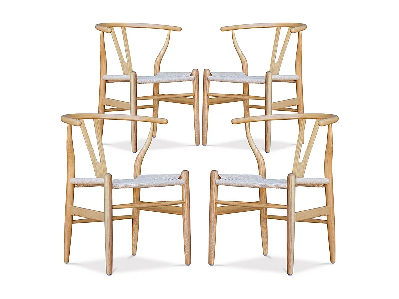 4er-Pack Esszimmerstühle aus Holz - Skandinavischer Stil - Wish