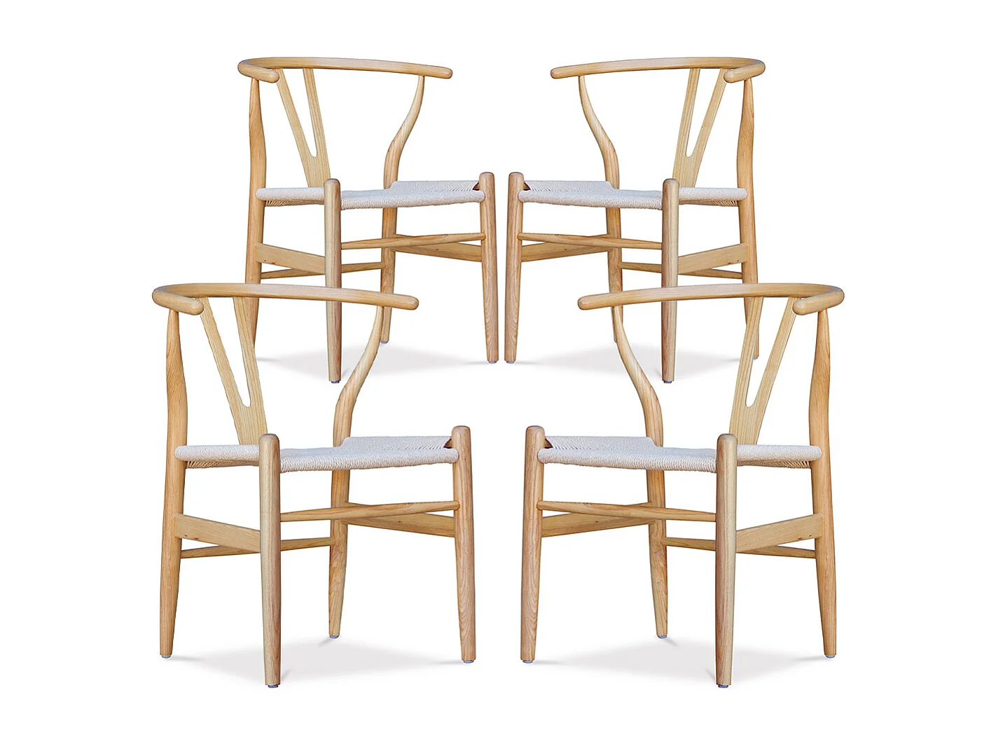 Confezione di 4 Sedie da Pranzo in Legno - Stile Scandinavo - Wish