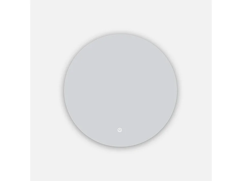 AICA Espejo de baño con iluminación LED Espejo redondo,80 x 80 cm, antivaho, brillo ajustable, memoria de apagado