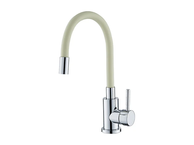 Robinet de cuisine réglable direction Silicone écologique en céramique avec flexible Beige