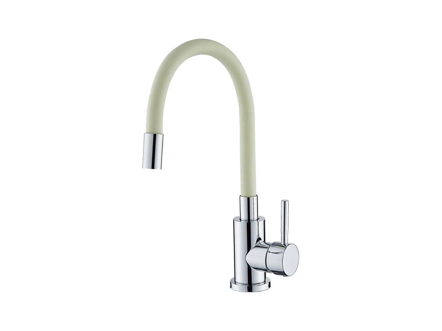 Robinet de cuisine réglable direction Silicone écologique en céramique avec flexible Beige