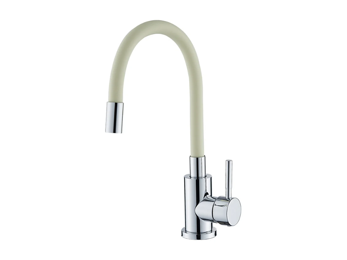 Robinet de cuisine réglable direction Silicone écologique en céramique avec flexible Beige