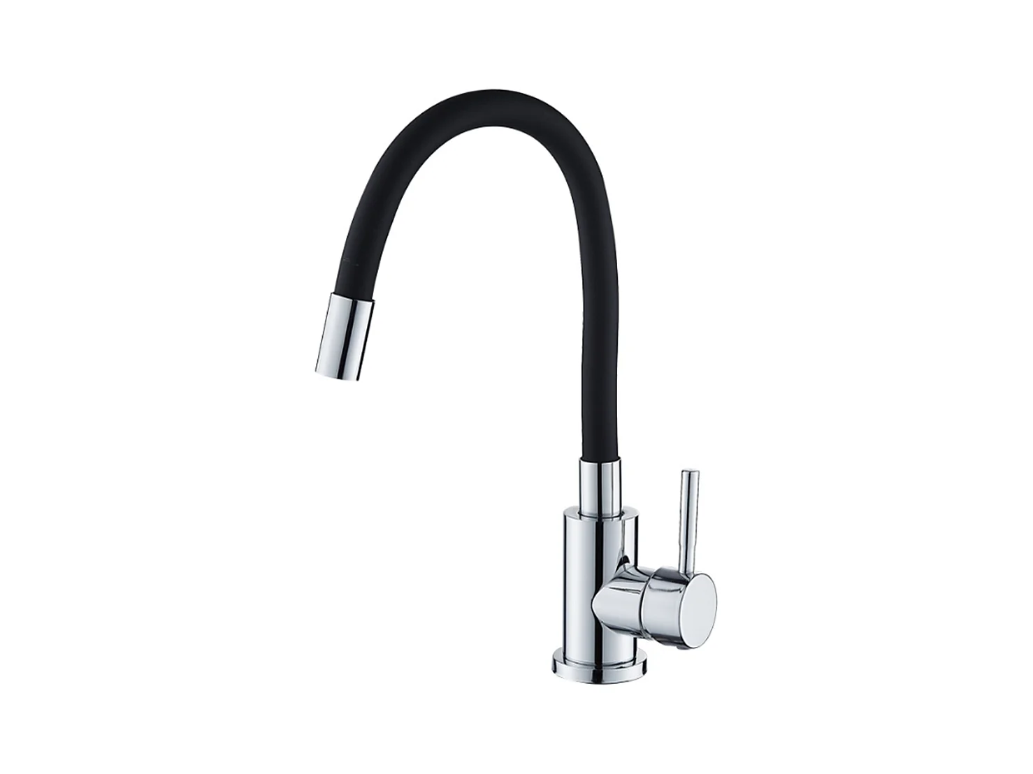 Robinet de cuisine réglable direction Silicone écologique en céramique avec flexible Noir