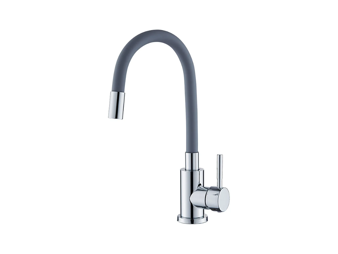 Robinet de cuisine réglable direction Silicone écologique en céramique avec flexible Gris